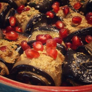 tournage E2: rouleaux d'aubergines